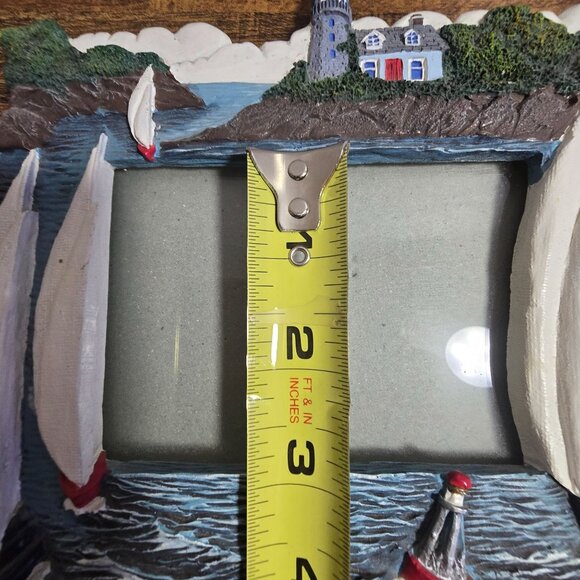 3D Lighthouse Nautical With Sailboats Frame Resin Design Holds 4 x 3 Inch Photo - Picture 15 of 15